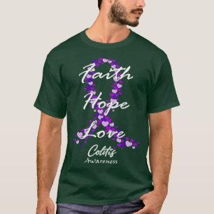 T-shirt Conscience de la colite foi espoir amour espoir po