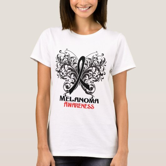 T-shirt Conscience de mélanome de papillon (Devant)