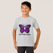 T-shirt Conscience de mucoviscidose avec le papillon (Devant entier)