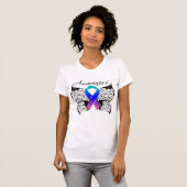 T-shirt Conscience de papillon de tatouage - cancer de la (Devant entier)