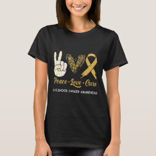 T-shirt Conscience du Cancer de l'Enfance Paix Amour Guéri