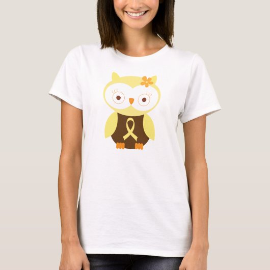 T-shirt Conscience jaune de hibou de ruban (Devant)