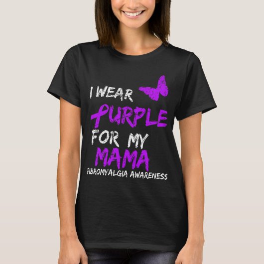 T-shirt Conscience que je porte le violet pour ma mère (Devant)