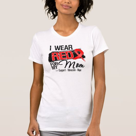 T-shirt Conscience rouge de ruban - maman (Devant)