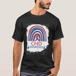 T-shirt Conscience Tdc Maladie Cardiaque Arc-En-Ciel Décol