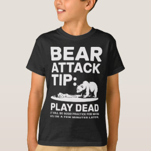 T-shirt Conseil d'attaque d'ours Faire le mort Drôle de ca