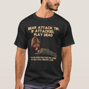 T-shirt Conseil d'attaque d'ours Faire le mort drôle Survi