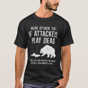 T-shirt Conseil drôle d'attaque d'ours de camping Randonné