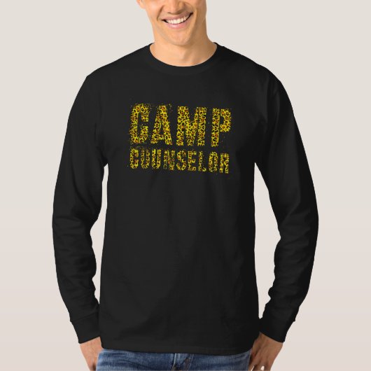T-shirt Conseiller de camp Empreinte de léopard Enseignant (Devant)