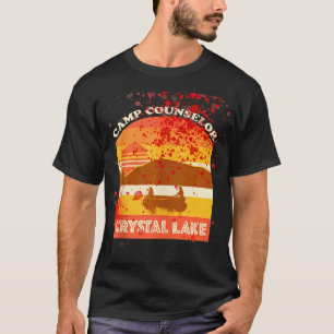 T-shirt Conseiller de camp rétro Crystal Lake avec tache d