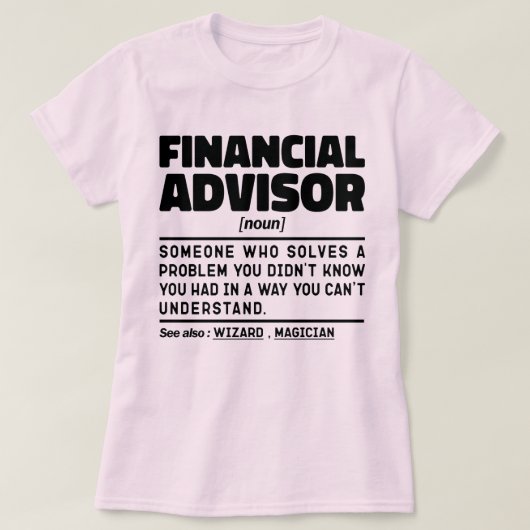 T-shirt Conseiller Financier Noun Cool Financier (Design devant)