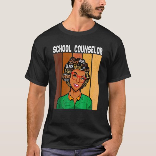 T-shirt Conseiller scolaire Afro-Africain-Américain Noir H (Devant)
