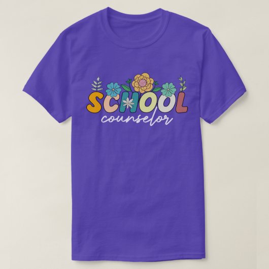 T-shirt Conseiller scolaire Appréciation Fleur sauvage col (Design devant)