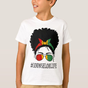 T-shirt Conseillère Femmes Africaines Messy Bun Black Hist
