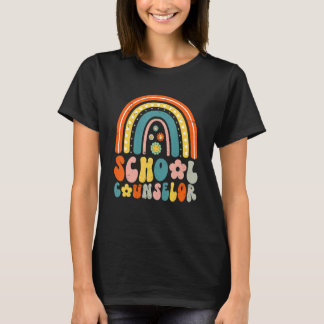 T-shirt Conseillère scolaire Retro Arc-en-ciel drôle Femme