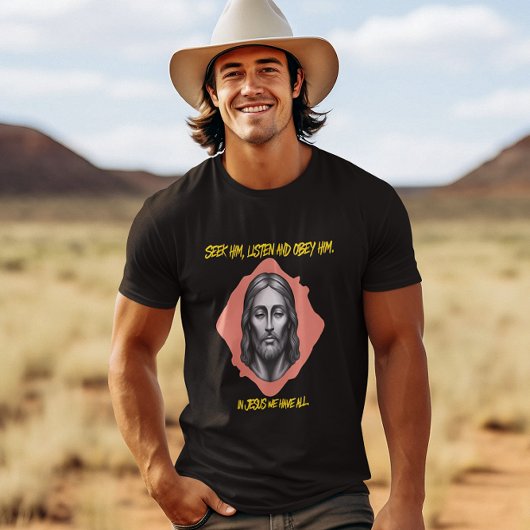 T-shirt Conseils divins : Chercher, Écouter, Obey