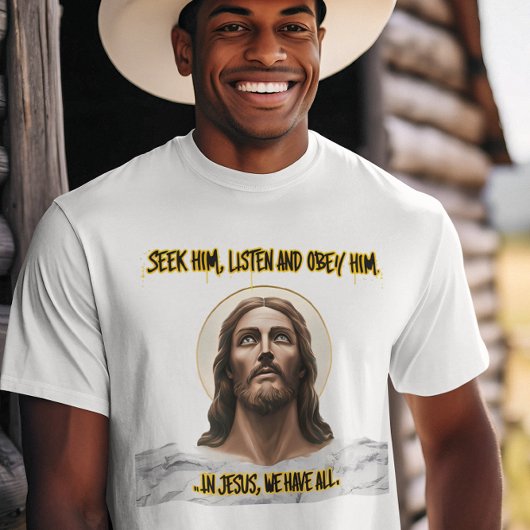 T-shirt Conseils divins : Chercher, Écouter, Obey