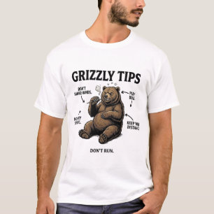 T-shirt Conseils drôles pour survivre aux ours grizzlis Hu