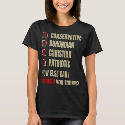 T-shirt Conservative Burundian Christian Patriotic (Devant)