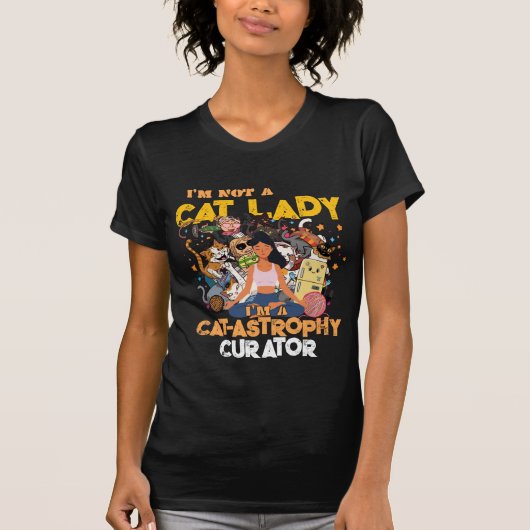T-shirt Conservatrice de catastrophe de chat drôle (Devant)