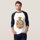 T-shirt Conserver calme et manger pizza : Conception parfa (Devant entier)