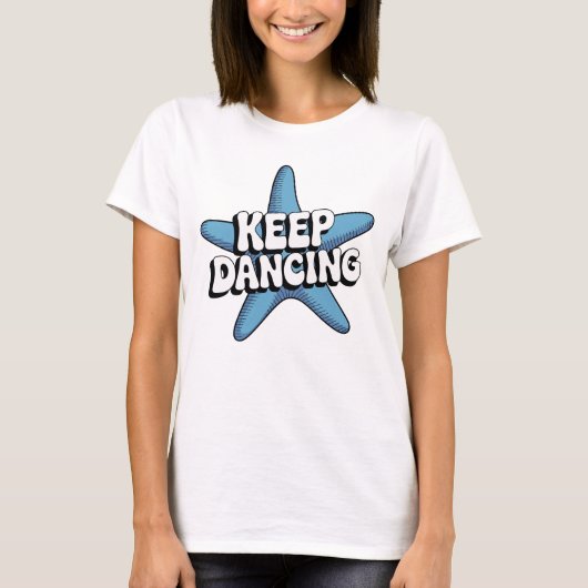 T-shirt Conserver Danser Retro Blue Starfish Ocean Design (Devant)