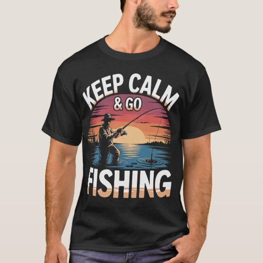 T-shirt Conserver le calme et aller pêcher (Devant)