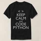 T-shirt Conserver le calme et le code Python Coder (Design devant)