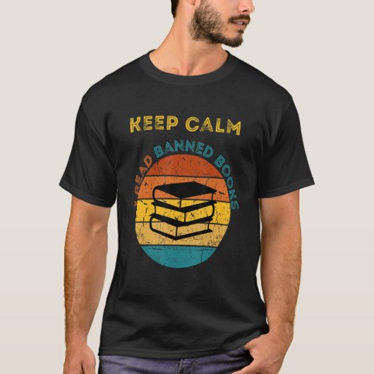 T-shirt Conserver le calme Je lis livre interdit livre (Devant)