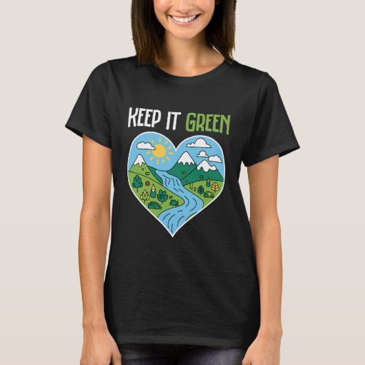 T-shirt Conserver Le Jour des terres Vert (Devant)