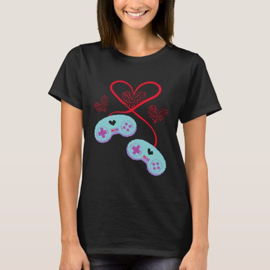 T-shirt Console Arcade Happy Valentine s Day Love Relation (Devant)