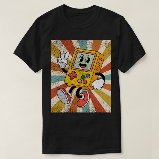 T-shirt Console de jeu portable rétro dessin animé (Design devant)