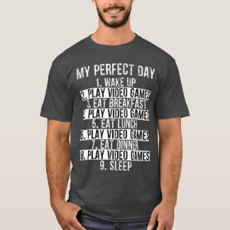 T-shirt Console de jeu vidéo Gamer Perfect Day Gaming Geek
