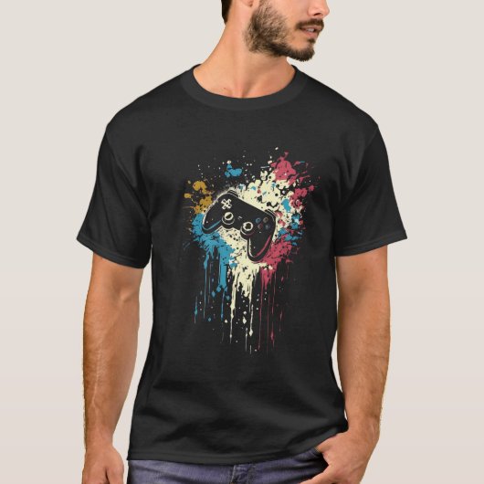 T-shirt Console de jeux d'art Splash Gamer Conso de jeux r (Devant)