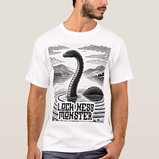 T-shirt Conspiration cryptée - Monstre Loch Ness (Devant)