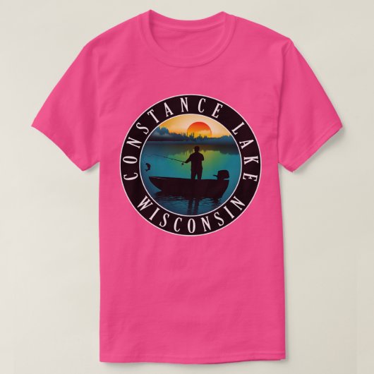 T-shirt Constance Lake Wisconsin Pêche (Design devant)