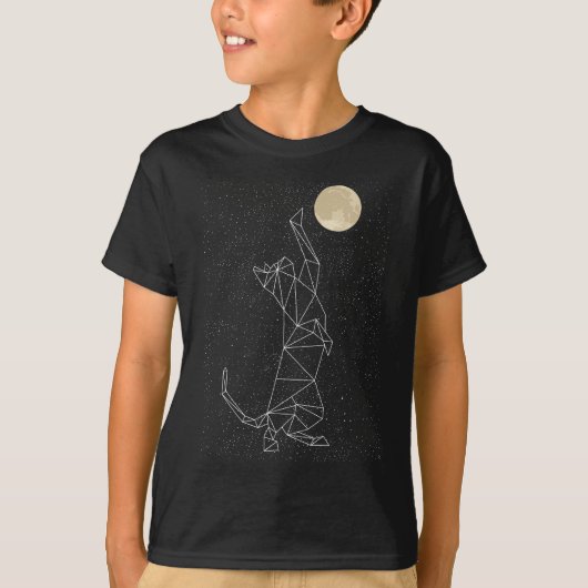 T-shirt Constellation de chat atteignant pour la lune (Devant)