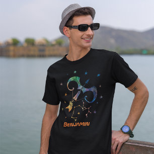 T-shirt Constellation Sagittaire Zodiaque Galaxie Aquarell