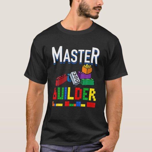 T-shirt Constructeur de briques, Blocs de bâtiment amusant (Devant)
