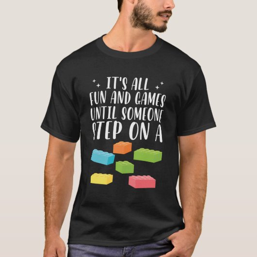 T-shirt Constructeur de briques Blocs de construction amus (Devant)
