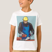 T-shirt Constructeur de Casquette dur pour ouvrier de cons (Devant)