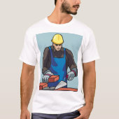 T-shirt Constructeur de Casquette dur pour ouvrier de cons (Devant)