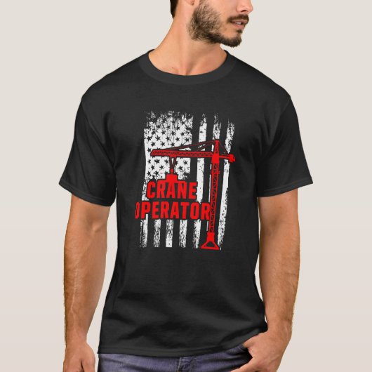 T-shirt Constructeur de grue Usa Drapeau Construire la mac (Devant)