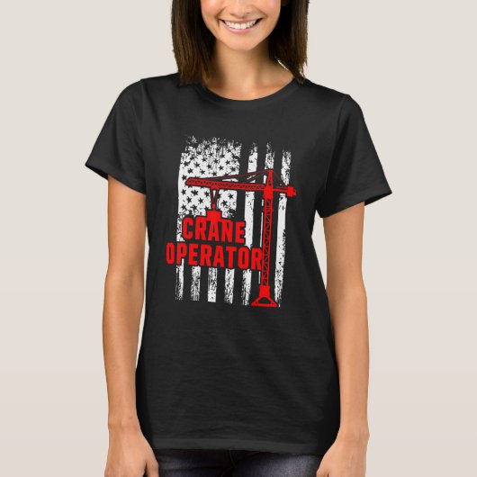 T-shirt Constructeur de grue Usa Drapeau Construire la mac (Devant)