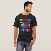 T-shirt Constructeur, Maître, Bâtiment, Blocs, (Devant entier)