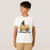 T-shirt Construction Anniversaire 4e anniversaire Boy Dump (Devant entier)