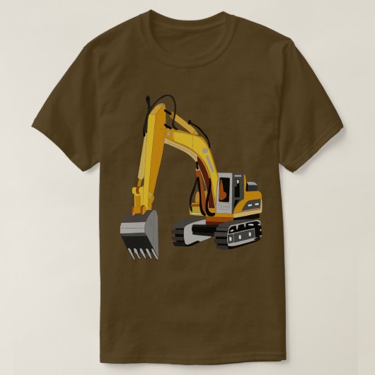 T-shirt Construction Camion Backhoe Grue Claw (Design devant)
