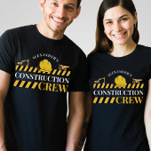 T-shirt Construction Crew Boy Anniversaire Famille Noir