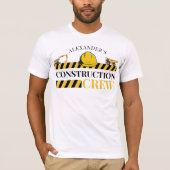 T-shirt Construction Crew Boy Famille d'anniversaire (Devant)