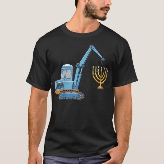 T-shirt Construction de grue Chanukah s (Devant)